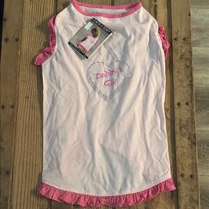 Zack & Zoey Light Pink Tank with Hot Pink Ruffles and Heart Graphic